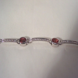 Armband met Briljant en Roze Tourmalijn